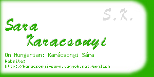sara karacsonyi business card