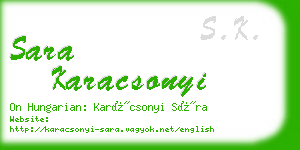 sara karacsonyi business card